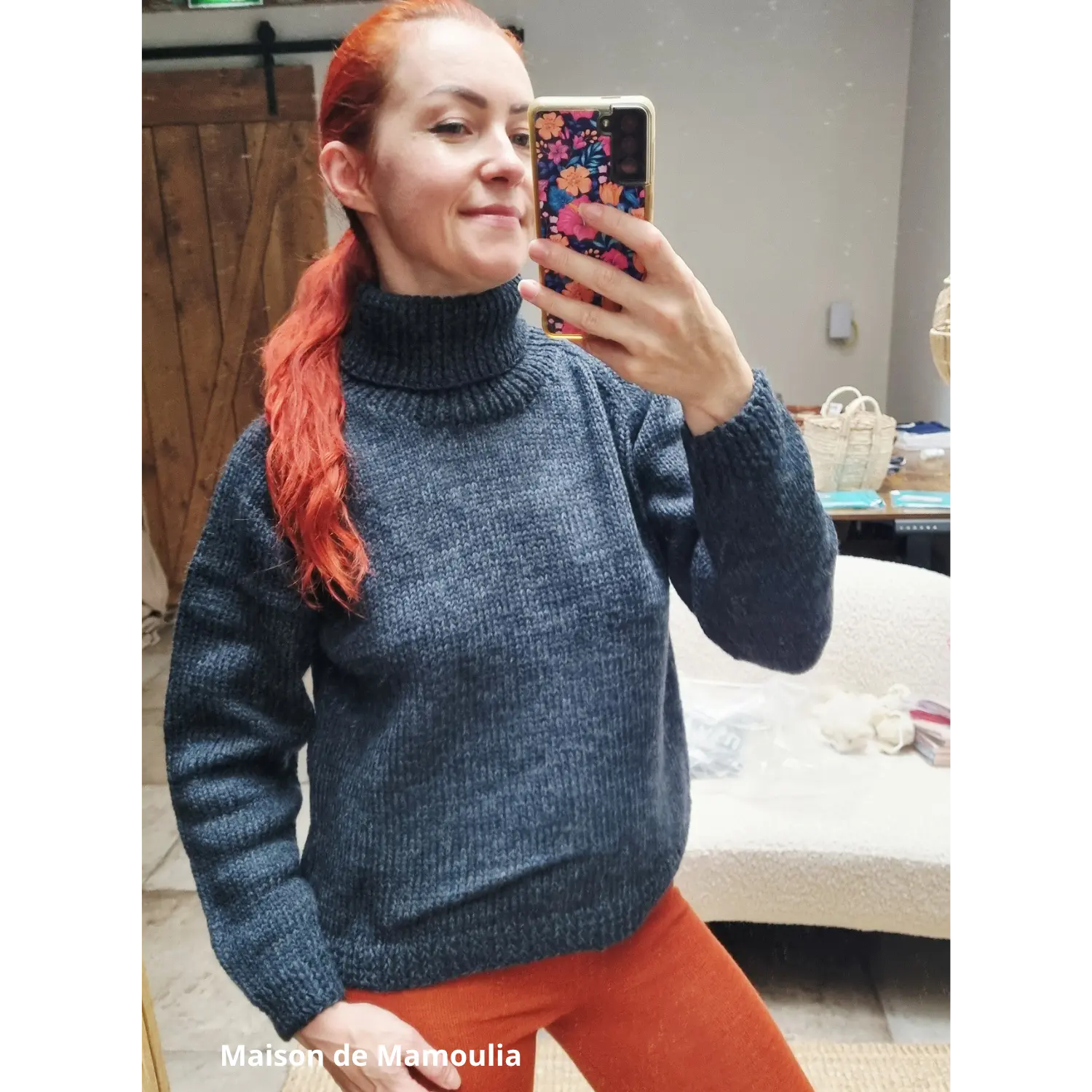Fuza Wool - Pull Yrsa col roulé laine mérinos, tricoté main Fuza Wool