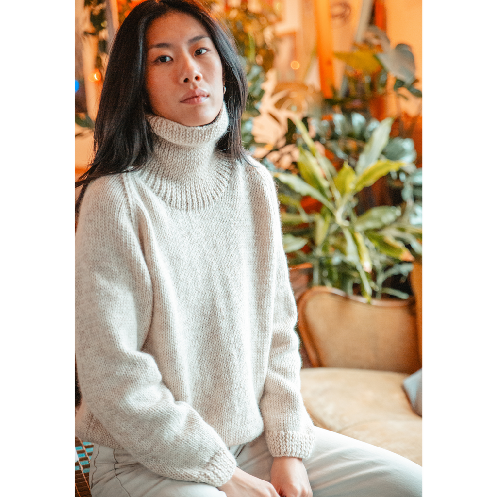 Fuza Wool - Pull Yrsa col roulé laine mérinos, tricoté main