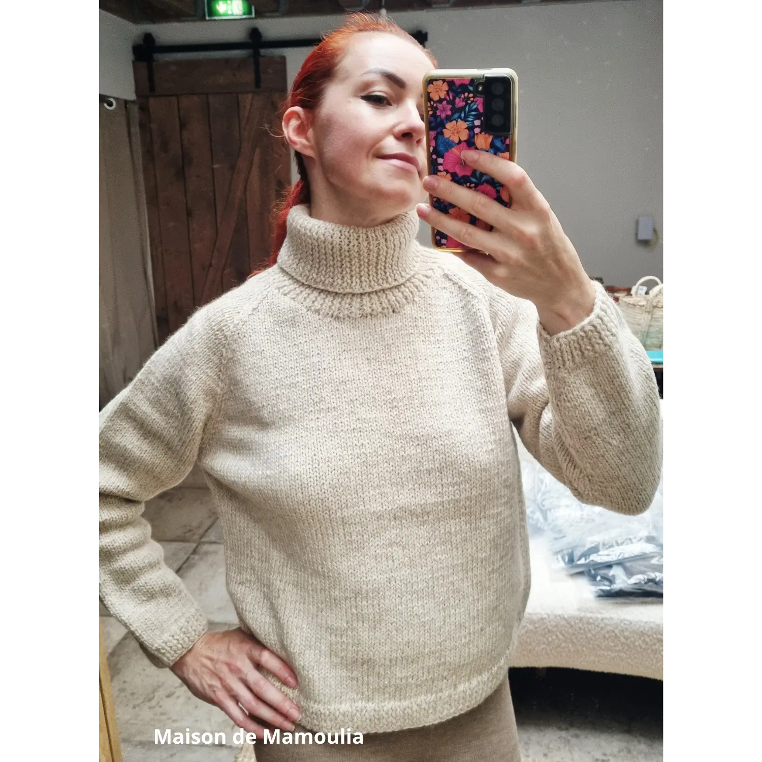 Fuza Wool - Pull Yrsa col roulé laine mérinos, tricoté main Fuza Wool